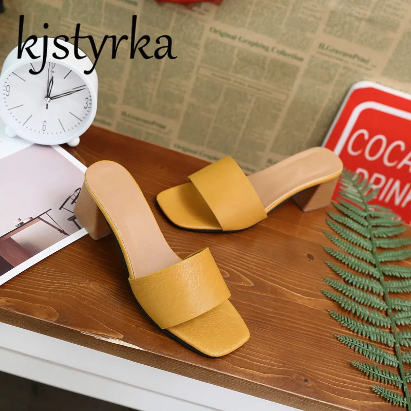 Kjsstyrka Consize/летние женские шлепанцы 2018 повседневные однотонные босоножки на