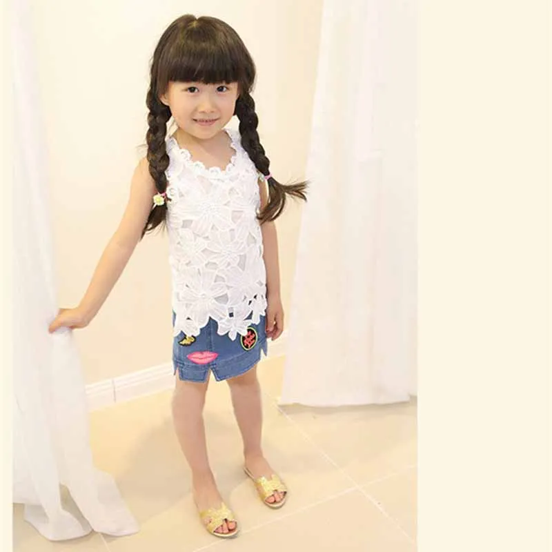 Блузка для девочек Новое поступление 2015 года летняя футболка Модная Детская