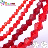 olingart 3mm4mm6mm8mm bicone upscale austrian multicolored crystal red color beads loose bead bracelet diy jewelry making