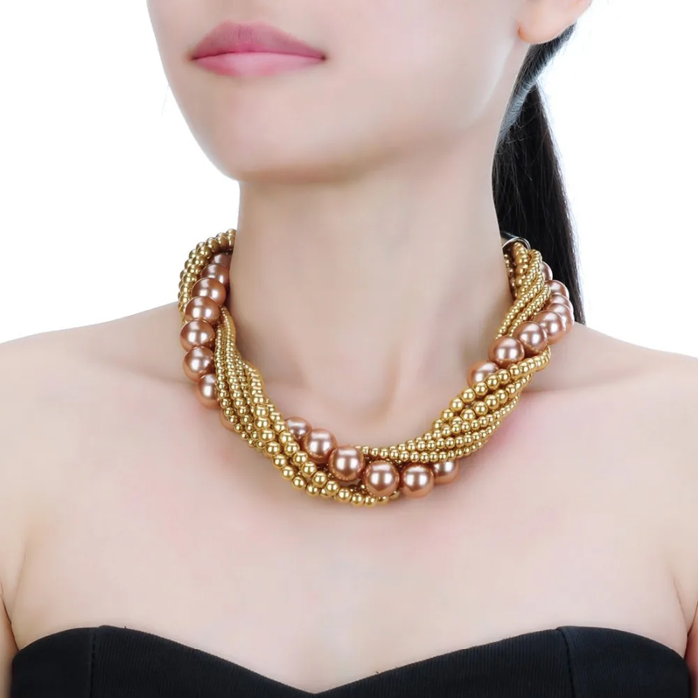 Ожерелье чокер с жемчужными бусинами из смолы 10 цветов|jewelry beaded necklaces|pearl pearlsjewelry