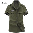 Повседневная Классическая рубашка, Мужская облегающая армейская рубашка в стиле милитари, зеленого цвета для мальчиков, мужская хлопковая дизайнерская рубашка цвета хаки с коротким рукавом