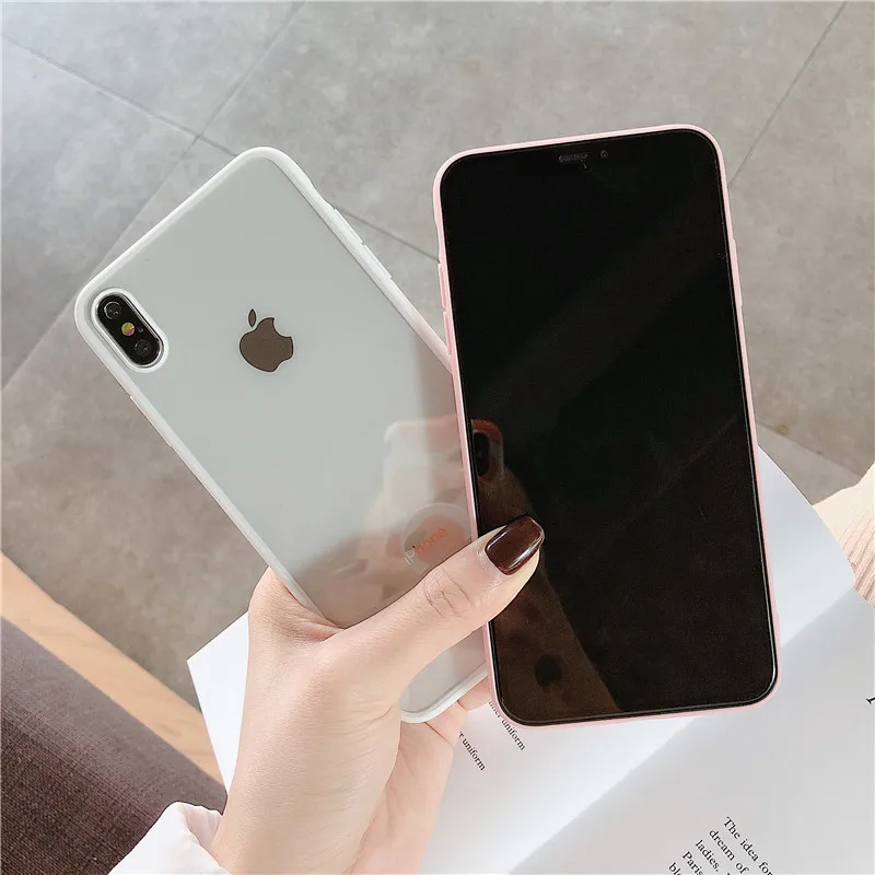 Модная красочная прозрачная ударная рама чехол для iPhone X XS XR XS Max 8 7 6 6S Plus мягкая защитная задняя крышка из ТПУ