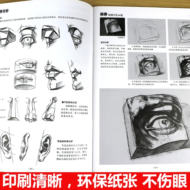 4pcs/set Sketch basic tutorial book learn to structure/Still life plaster/Geometry Painting technique textbook |