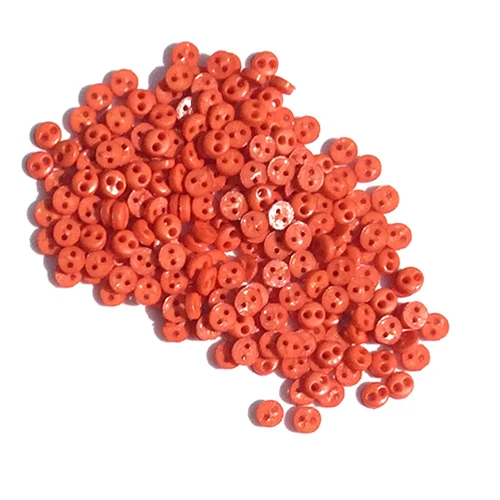 Orange Упаковка из 100) Мини пуговицы 4 мм круглые крошечные пуговицы для скрапбукинга украшения детской одежды - Цвет: Orange