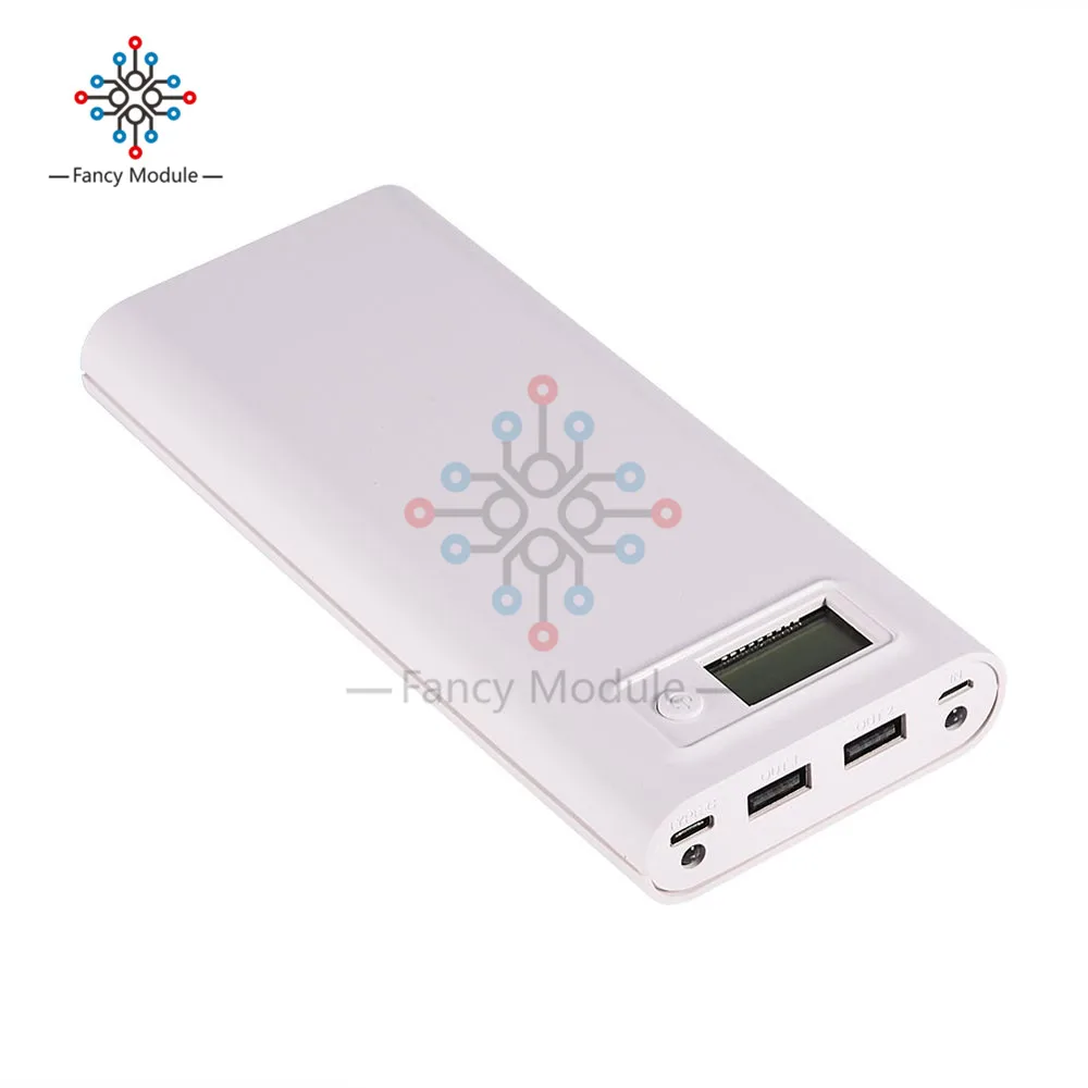 DIY Kit 8 шт. 18650 аккумуляторная батарея Чехол Двойной USB 5V1A/5V2. 1A зарядное устройство Банк Питания Крышка индикатор ЖК-дисплей type-C Micro USB вход