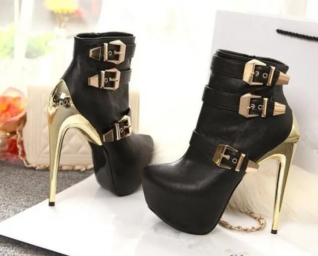 Ботинки Мартенс с пряжкой на ремешке для ночного клуба большие размеры