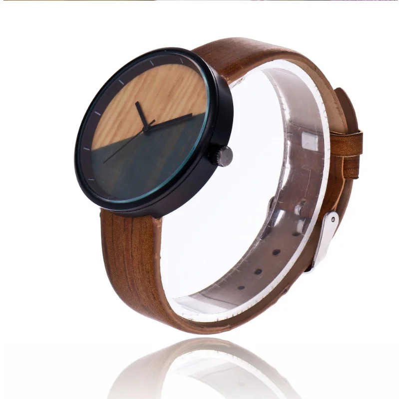 

Hot Sales New Vintage leisure imitation wood leather watches men women military dress quartz wristwatch