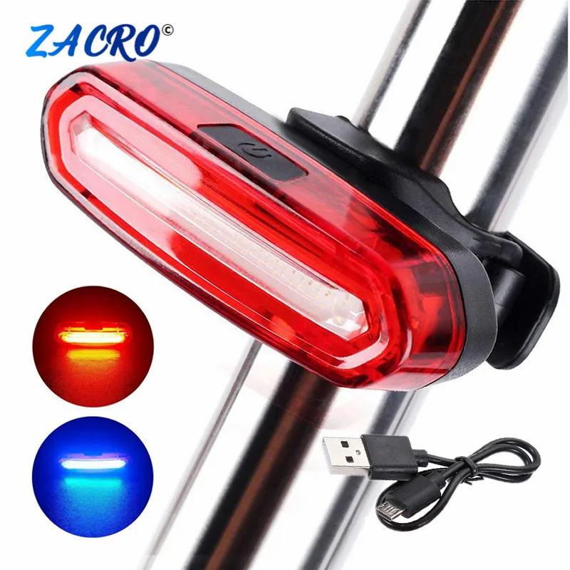 Велосипедный задний фонарь Cob велосипедный светодиодный Перезаряжаемый USB
