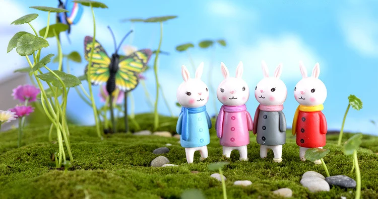Dreamme 4 цвета кролики Девочки 5 см ПВХ милая миниатюрная фигурка Аниме Фигурки