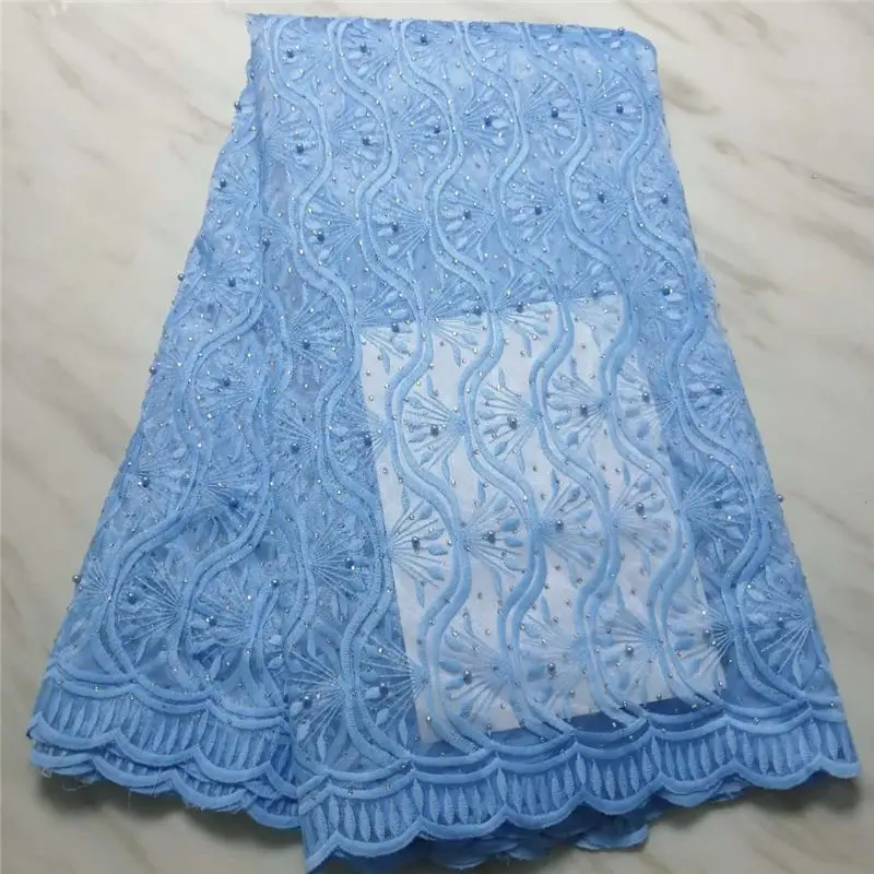 Комплект синего цвета в африканском стиле кружевная ткань 2019 высокое качество