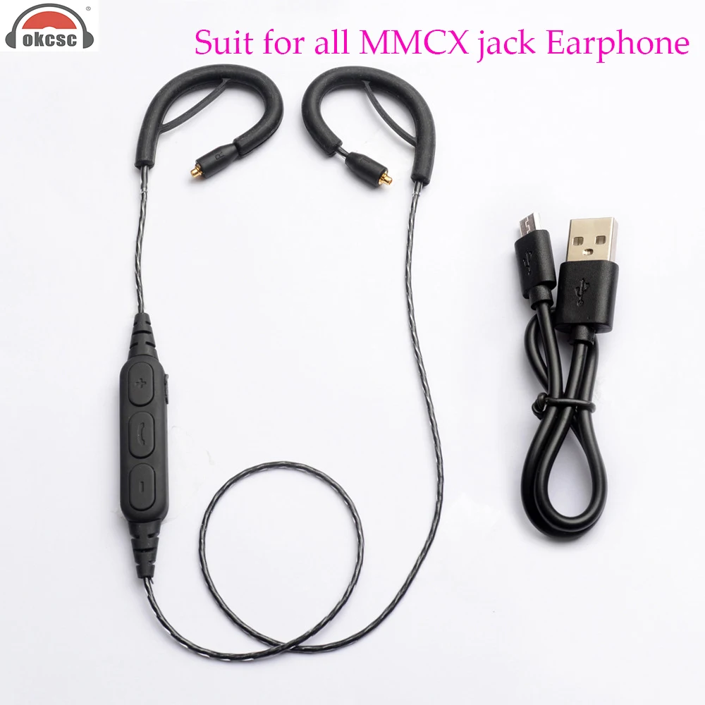 OKCSC обновления MMCX Джек аудио кабель Hi Fi Bluetooth с микрофоном костюм для SHURE
