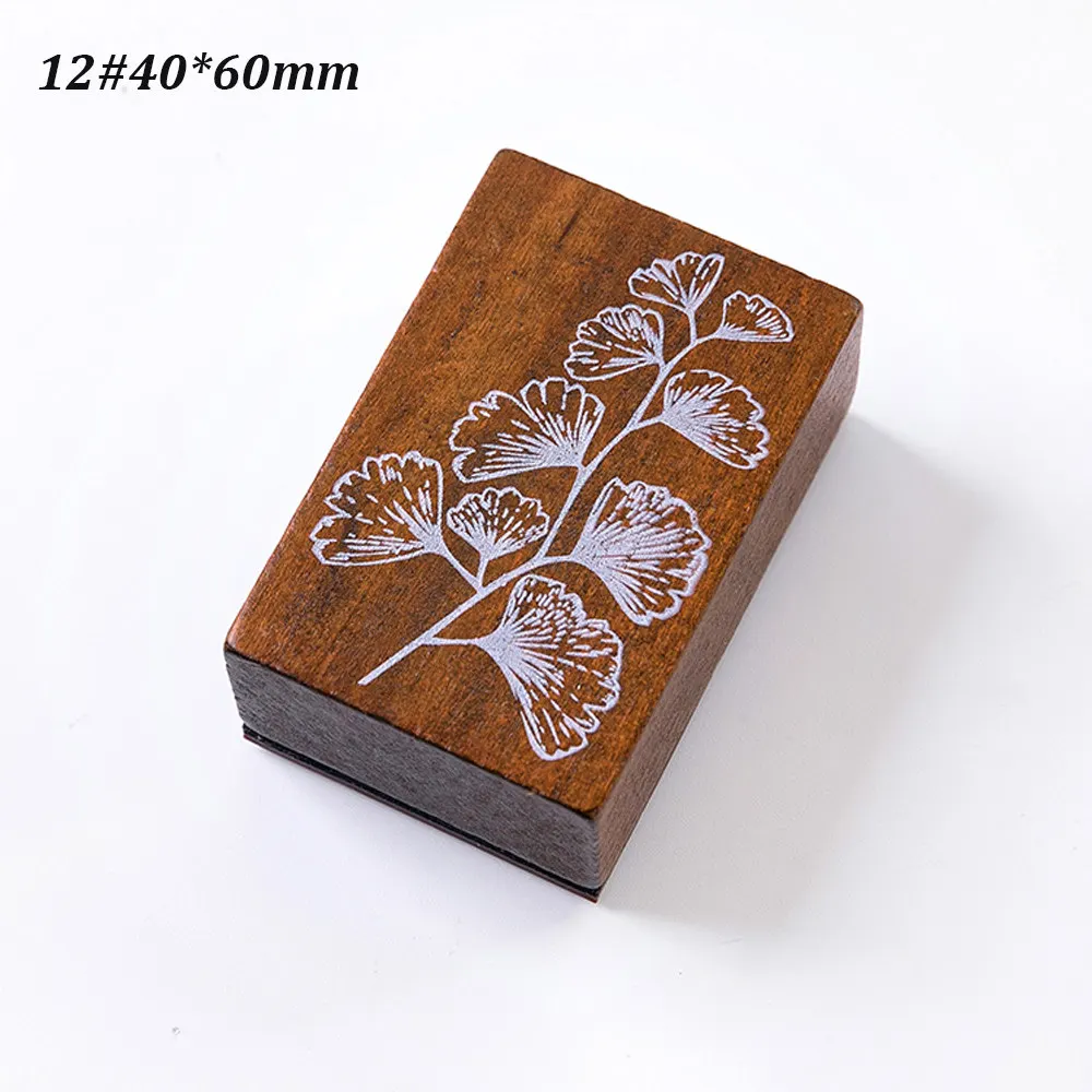 12-40x60mm 1 шт. винтажные деревянные и резиновые штампы для украшения леса, растений, Луны, для скрапбукинга, канцелярские товары, сделай сам, стандартный Штамп для рукоделия - Цвет: 12-40x60mm