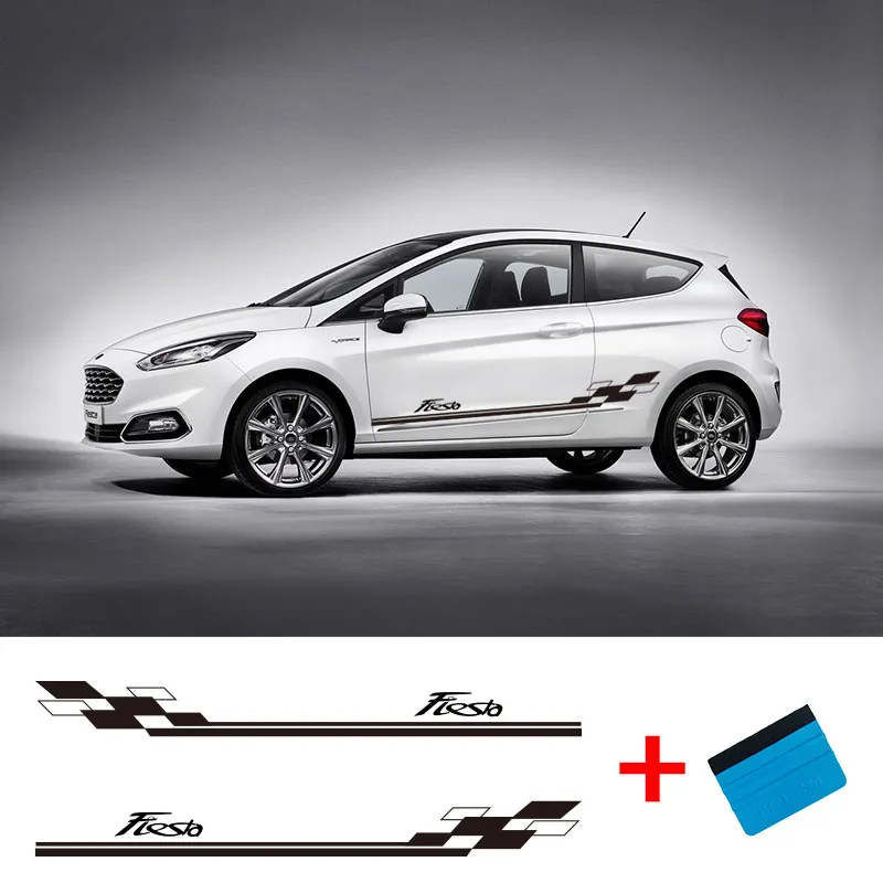 

Виниловая наклейка с полосками сбоку для автомобилей Ford Fiesta, 2 шт.