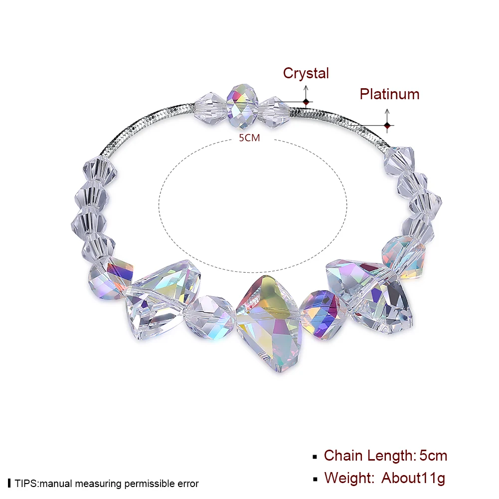 LEKANI Серебро 925 LEKANI кристаллы от Swarovski Прозрачный кристаллический браслет для женщин элегантные аксессуары романтические ювелирные украшения подарок - Окраска металла: White