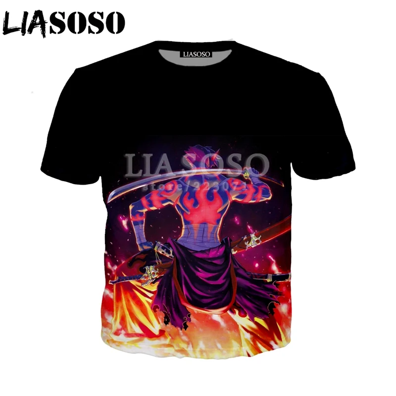 LIASOSO Summer Fashion Men Women Short Sleeve Sweatshirt 3D Print Anime Tengen Toppa Gurren Lagann T-Shirt Cute Pullover A033-01 | Мужская