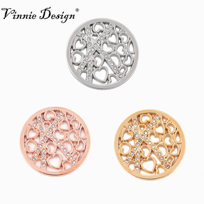 Vinnie Design Jewelry 25MM Small Multi Hearts Coin Disc for My Holder Frame Pendant | Украшения и аксессуары