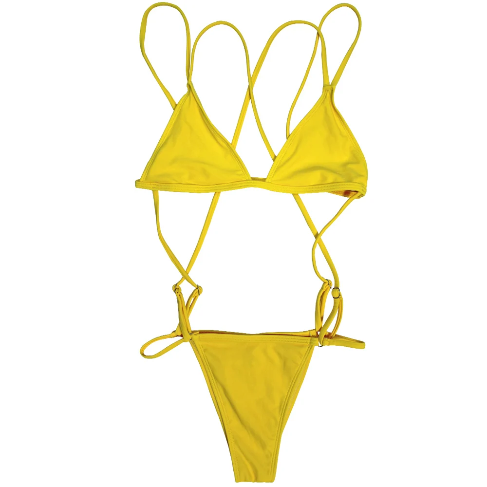 Yellow SAUCY ANGELIA, женский купальник, новинка, открытые стринги, сдельный купальник, сексуальный, высокая талия, боди, купальники, монокини - Цвет: Yellow