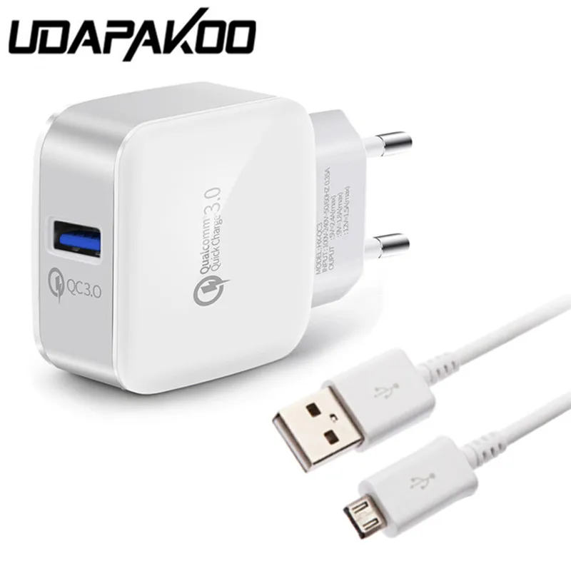 Udapakoo Micro usb кабель для быстрой зарядки Samsung Galaxy S7 S6 redmi LG телефон Doogee + Quick Charge 3 0 2 EU