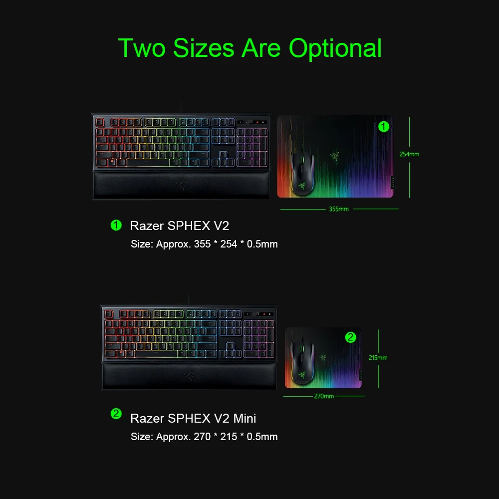 Игровой коврик для мыши Razer SPHEX V2 ультратонкий антискользящий лазерной