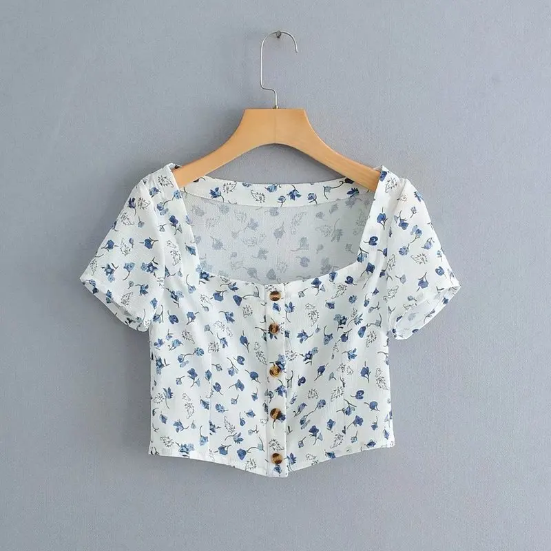 Модный женский короткий топ с принтом в европейском и американском стиле Размеры