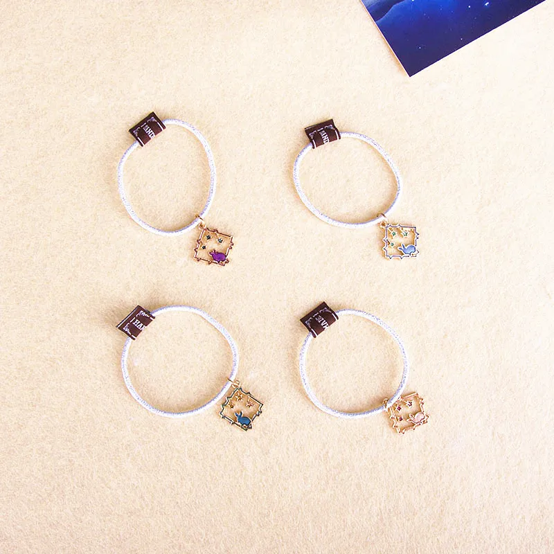 Металлическая звезда кролика волосы резинки женские эластичные ленты девочки головные уборы scrunchy ободки модные сплавные звезды аксессуары.