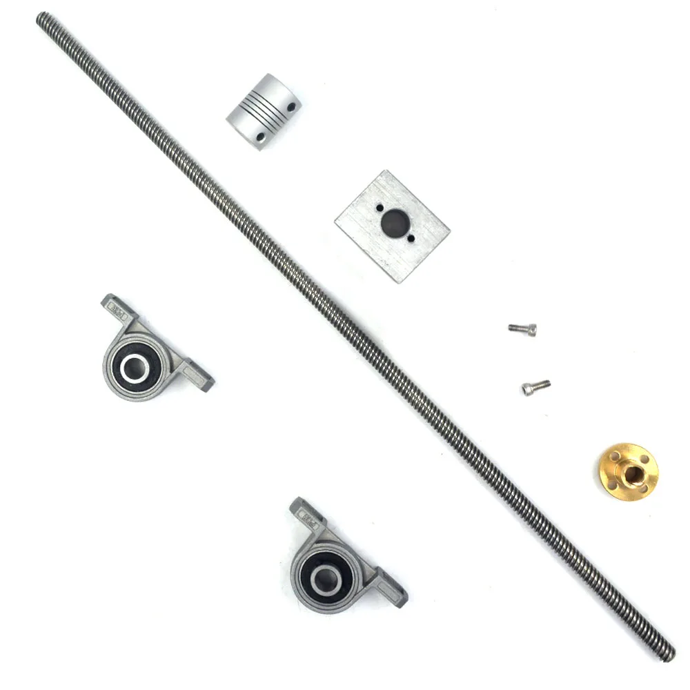 T8 Lead Screw Kit 200mm Length 8mm Dia Horizontal 2mm Rod &amp Pillow Block Mounted Bearing for 3D Printer Set of 6 | Обустройство