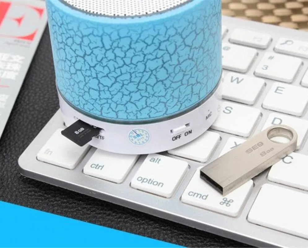 Hoqueen 100 шт./лот мини портативные беспроводные Bluetooth колонки со светодиодной