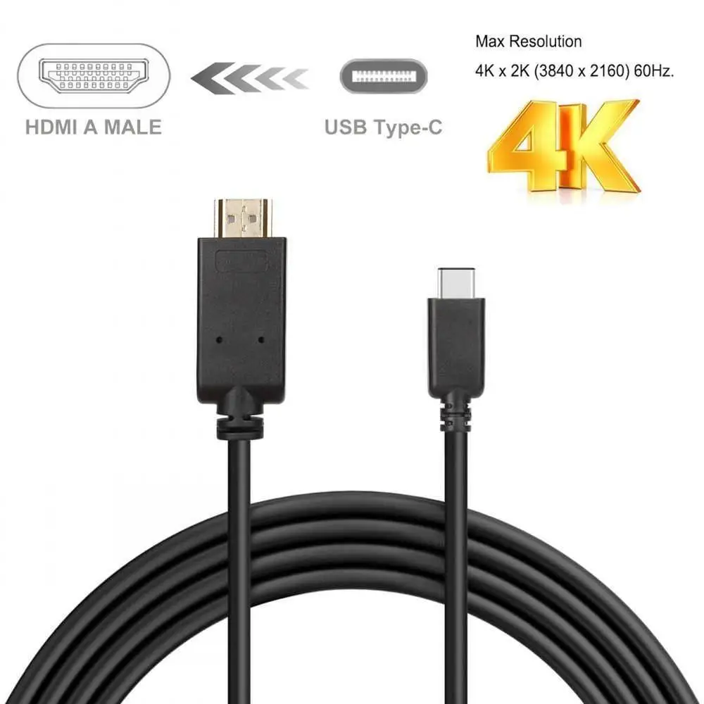 Кабель адаптер для HDTV планшетов ноутбуков 3 1 в HDMI USB C на 4K 1080P|Компьютерные кабели