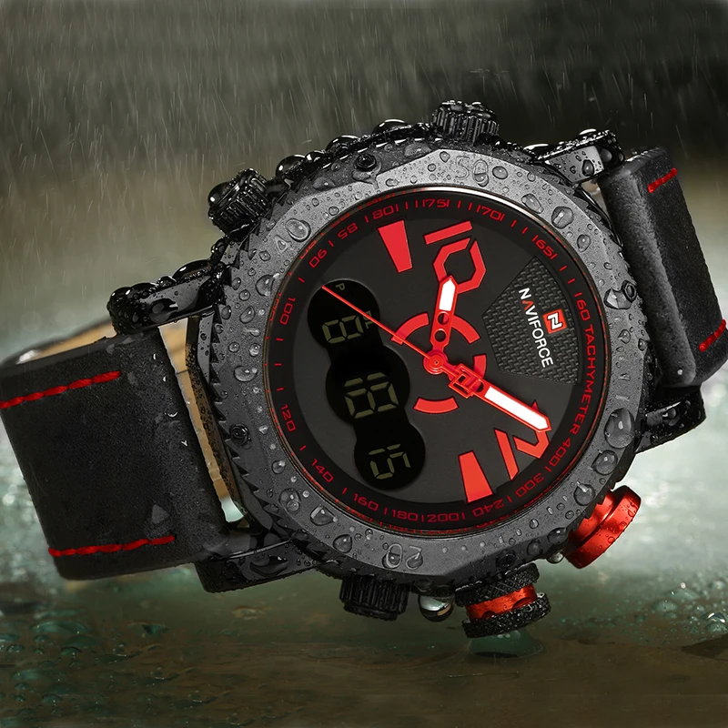 2018 новые NAVIFORCE Модные мужские кварцевые цифровые спортивные часы армейские