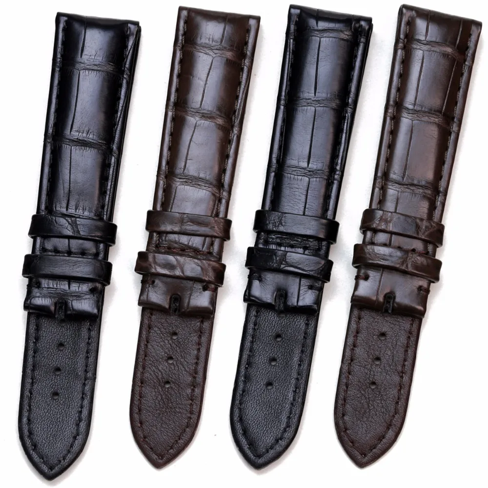 Pesno подходит для Glashutte Orignal Senator натуральная мягкая кожа аллигатора часы с кожаным ремешком бамбуковая текстура 20 мм ремешок для часов