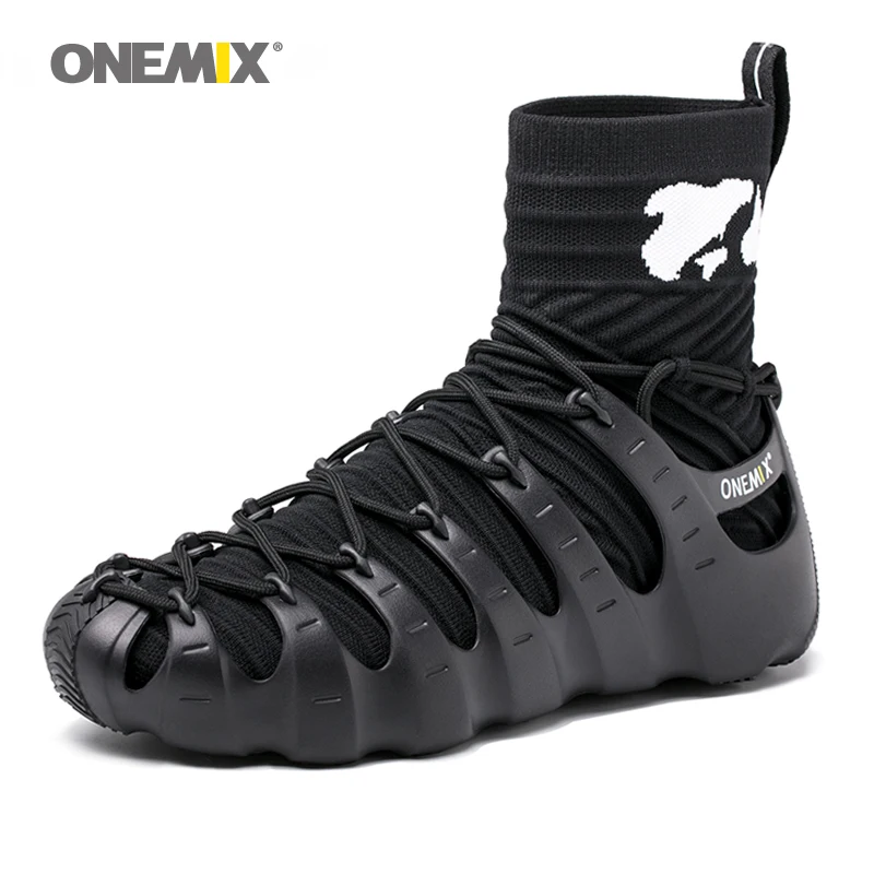 

ONEMIX Men Sport Sneakers Outdoor 1 Shoes 3 Wearing Jogging Walking Sneakers Sock-like Sneakers Environmentally Friendly Shoes