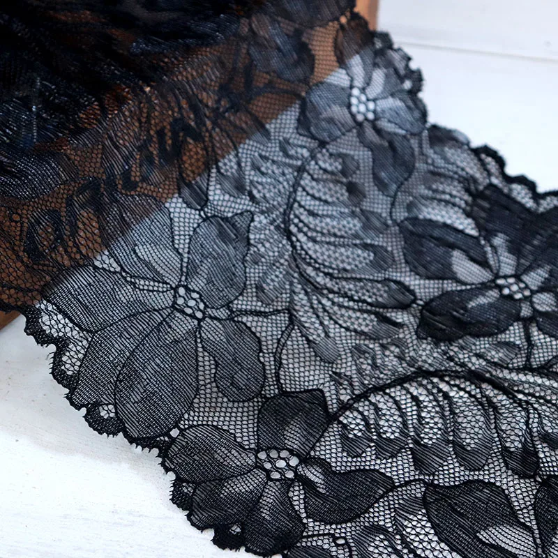 2 ярда эластичный кружевной пояс с черной цветочной отделкой для новобрачных