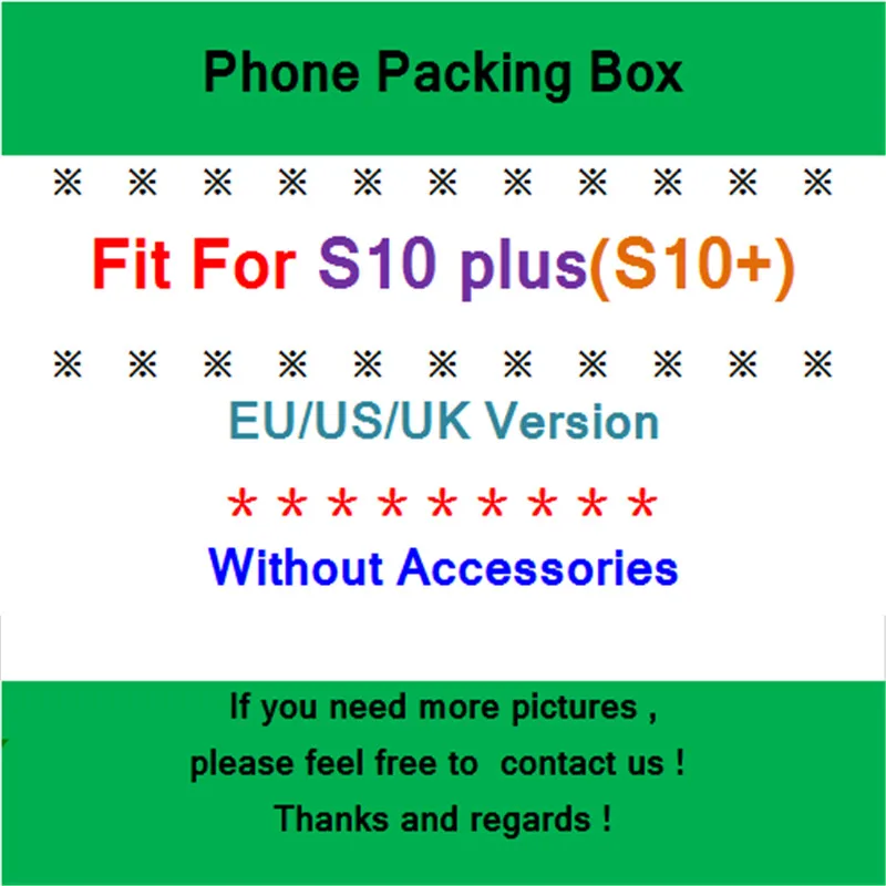 Пустая упаковочная коробка для Galaxy S10 Plus 20 шт./лот стандарта США ЕС Великобритании