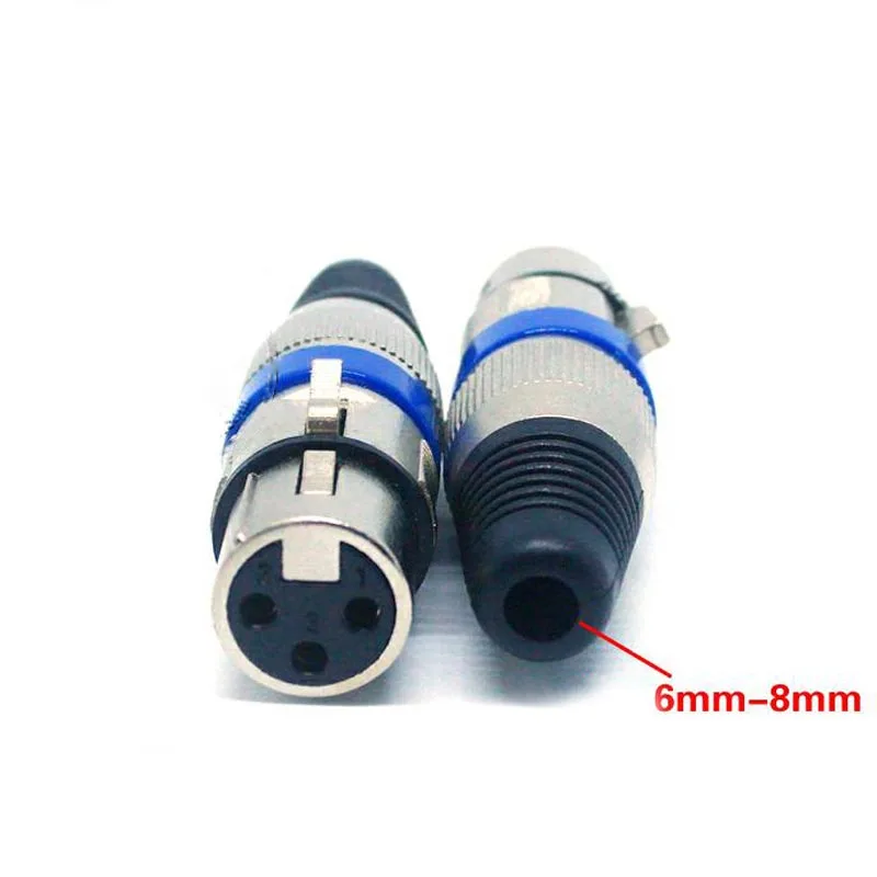 50pcs High Quality XLR Audio Cable Connector 3-core Male and Female 3 Pin Microphone Plug Metal Blue | Компьютеры и офис
