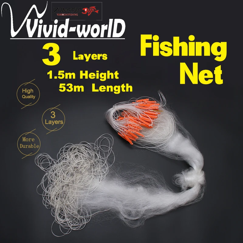 1 5 м * 53 3 слоя многонитевая рыболовная сеть высота различные сетки Vivid worlD YUMOSHI
