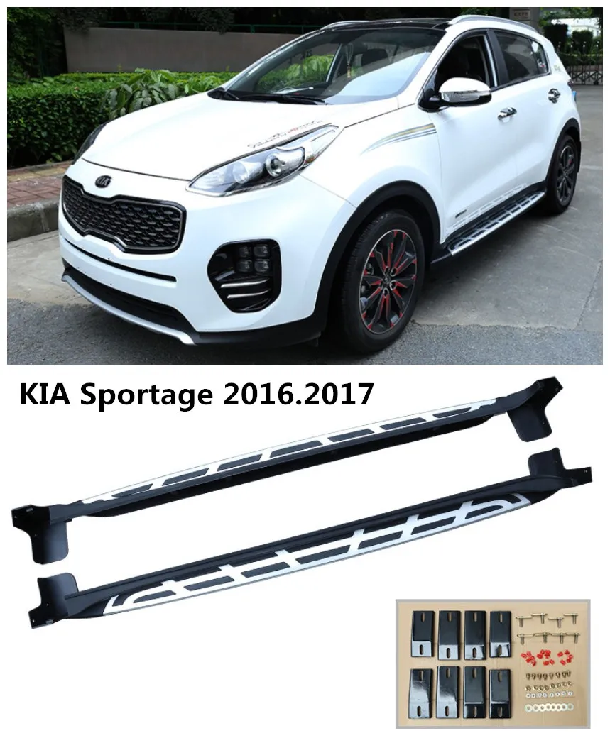 

Автомобильные подножки для KIA Sportage 2016,2017, Автомобильные Боковые ступенчатые педали, высокое качество, новые оригинальные модели Nerf Bar