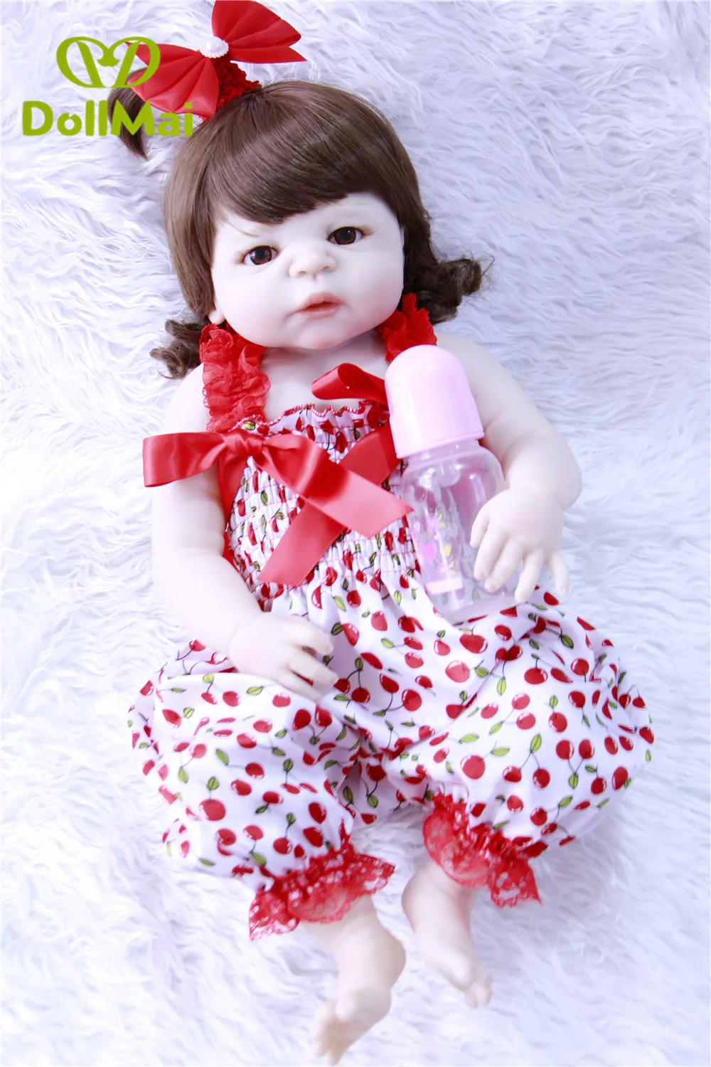 DollMai Bebe живой Reborn menina boneca 57 см Реалистичная кукла для маленьких девочек полностью