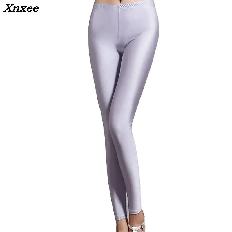 

Spandex leggings one size black white women leggings colors shiny lycra neon leggings high waist stretch skinny shiny Xnxee