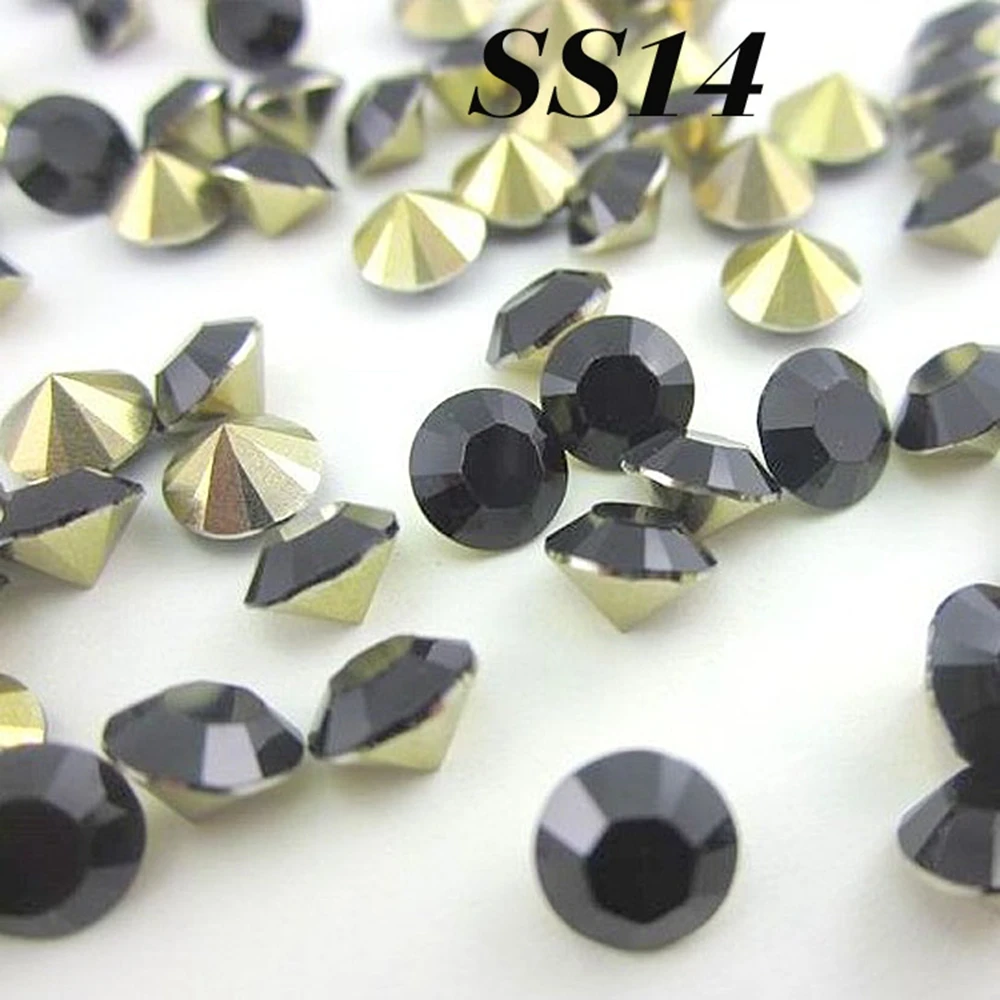 Бесплатная доставка SS14 3 5 мм 720 шт (5 г) черный цвет стразы из смолы с острым носком