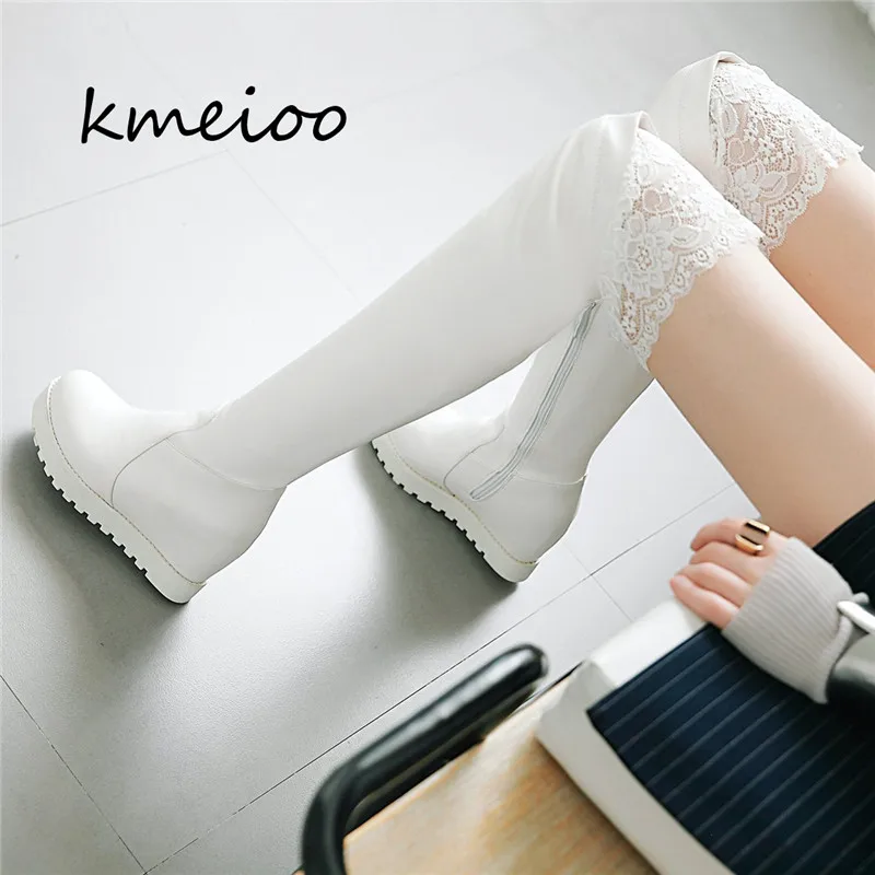 Kmeioo/2019 г. Женские Сапоги выше колена пикантные женские осенне зимние сапоги до