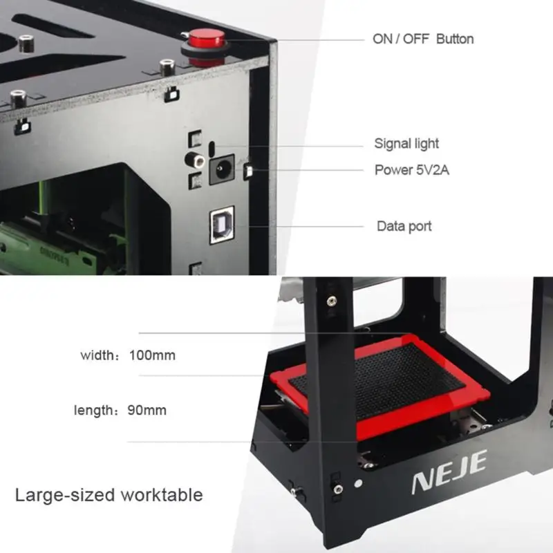 Портативный 3d принтер NEJE DK-8-KZ 1000 мВт USB Лазерная Автоматическая гравировка машина для резки DIY резак гравер