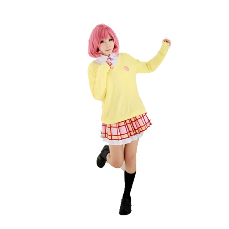Костюм для косплея Noragami Ebisu Kofuku свитер с котятами пальто + юбка галстук парики (не