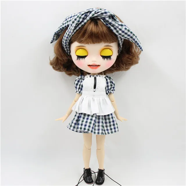 doll clothes shoes Ледяная фабрика blyth кукла 1/6 bjd белая кожа тела короткие каштановые волосы, новое матовое лицо с зубами, 30 см BL9158 - Цвет: doll clothes shoes