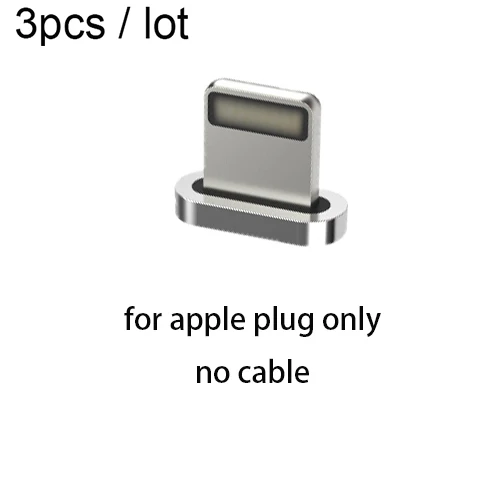 for apple plug Магнитный кабель WSKEN Lite1, 3 шт./лот, быстрая Магнитная Зарядка, Micro USB кабель, Магнитный зарядный кабель для iPhone, USB кабель, 1 м - Цвет: for apple plug