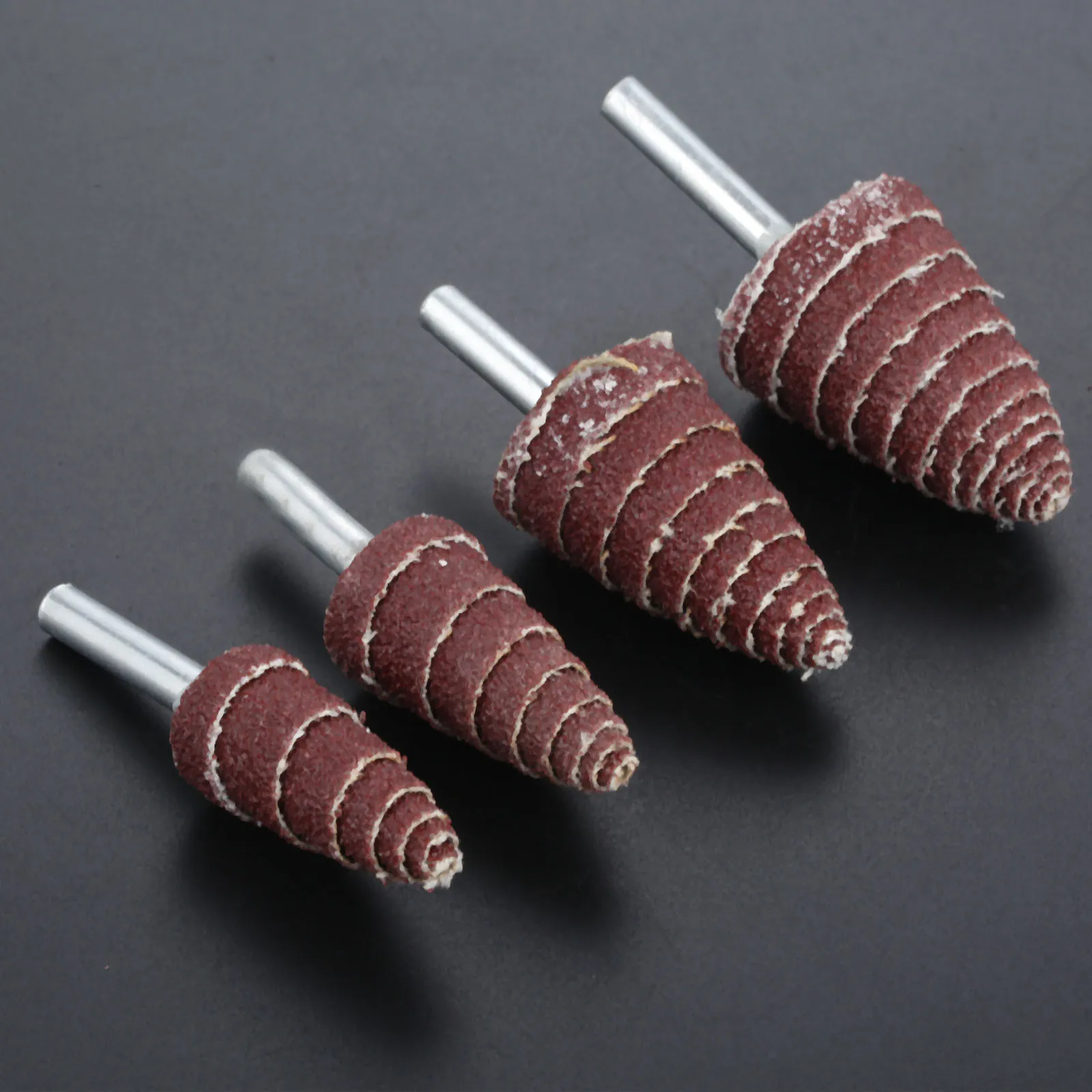DRELD 2 Pcs 80# Tapered Cone Grinding Head Sandpaper Flap Wheels Polishing Sanding Tools for Drill Dremel Accessories 6mm Shank