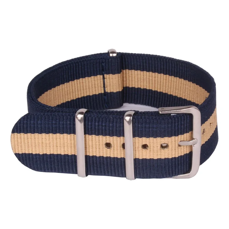 Ремешок для часов мужской/женский желтый/бежевый с нейлоновой пряжкой 20 мм -