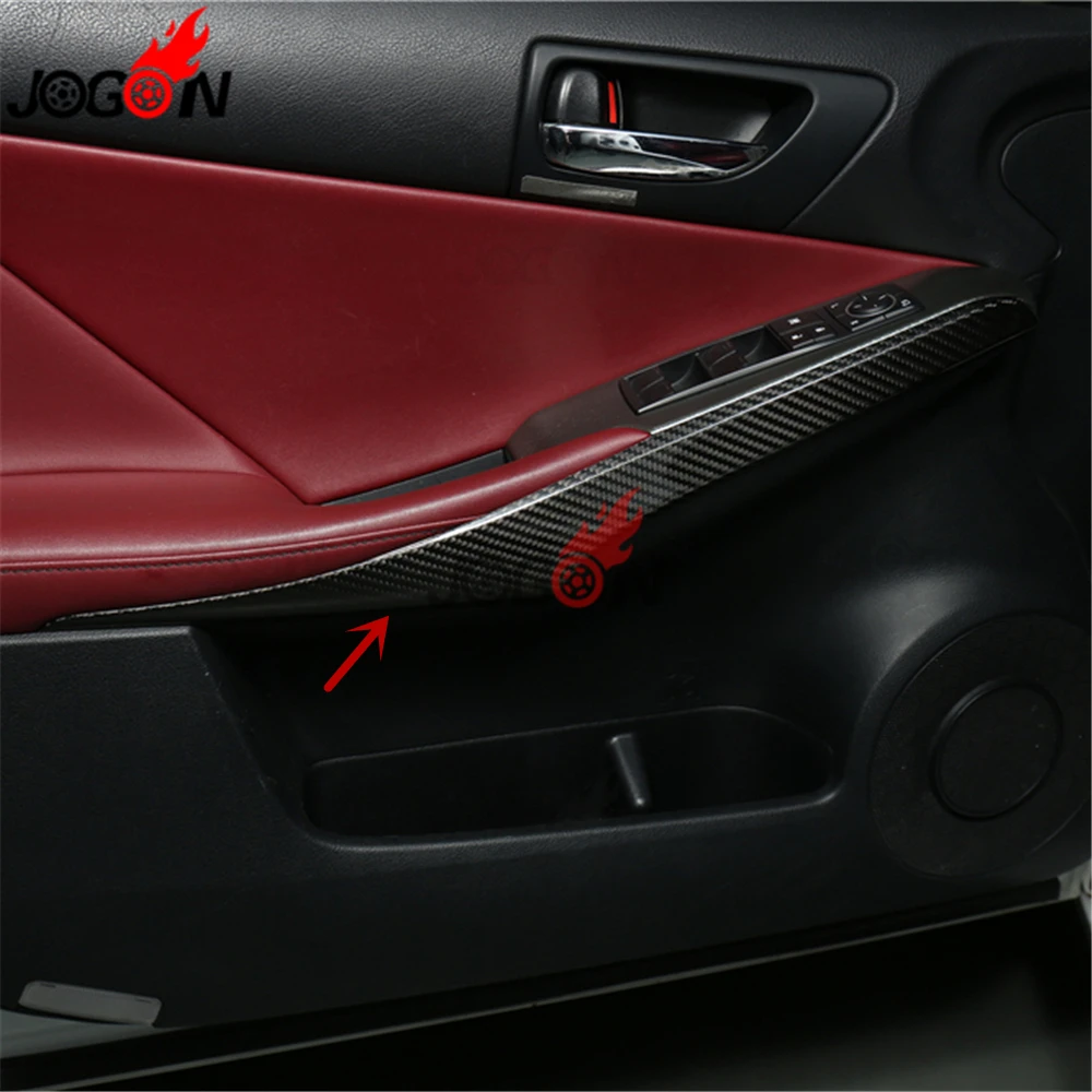 Для Lexus IS 300 350 2013- внутренняя дверная ручка панель подлокотника отделка из настоящего углеродного волокна LHD 4 шт