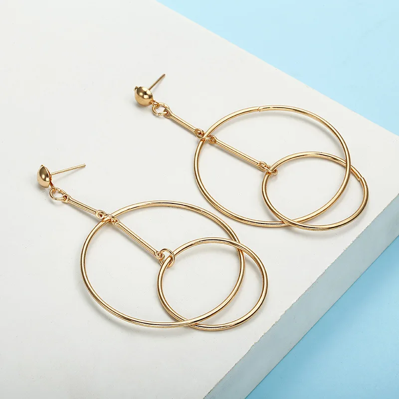 Модные серьги для женщин большие геометрические Подвесные модные украшения