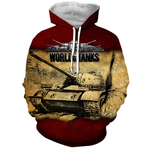 color as the picture YX GIRL стиль 3d модные мужские толстовки с принтом игры World Of Tanks Мужские Женские повседневные толстовки с капюшоном - Цвет: color as the picture
