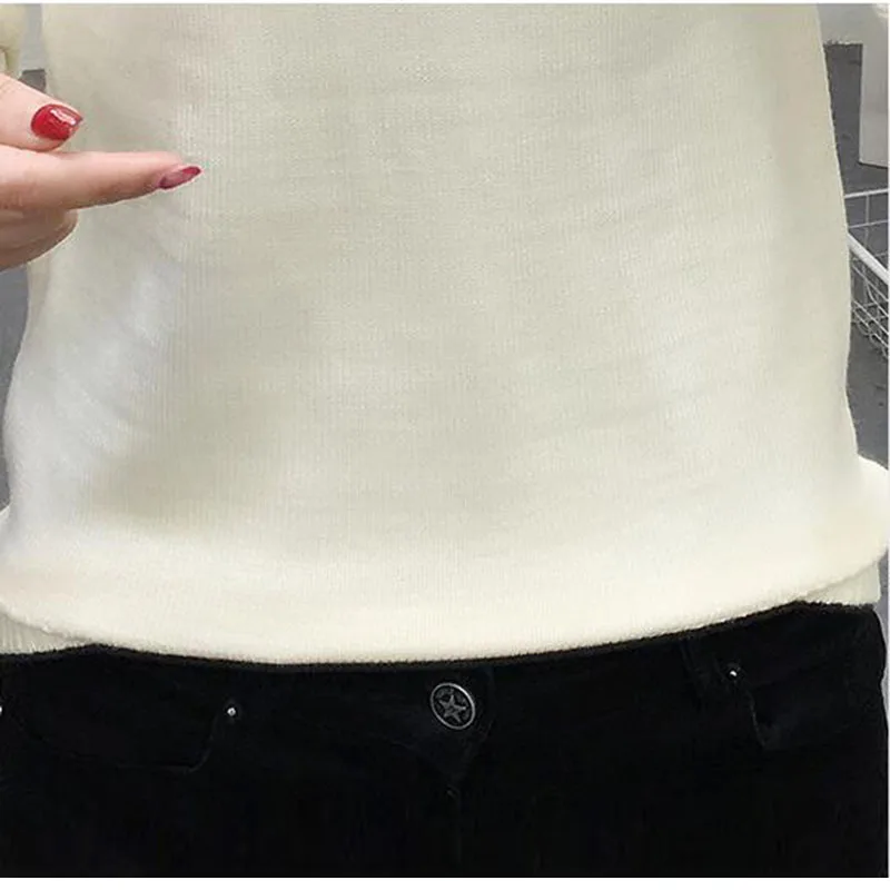 2019 Spring and autumn new ladies Korean version of the loose hollow bottoming shirt thin sweater wild long sleeve ZX182 | Женская